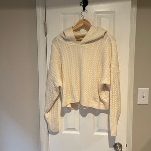 Express cable knit hooded sweater